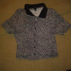 FREE w/ Purchase of $20+ Wild Fable button-up leopard print cropped shirt